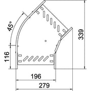 OBO Bettermann - Bogen für Kabelrinne Bogen 45 Grad RB 45 820 FT 85x200 tauchfeuerv