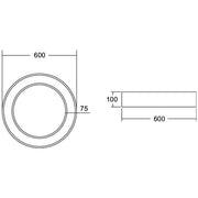 Brumberg Leuchten - Decken-/Wandleuchte LED-Anbau-Ringleuchte 13560174 D600mm, H100mm