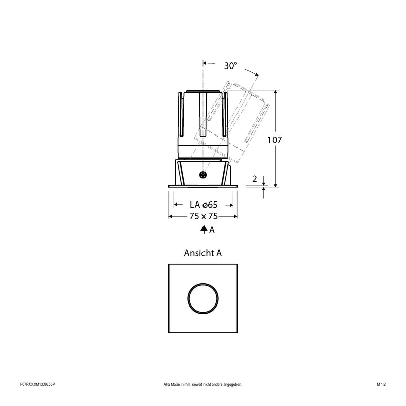 EVN Lichttechnik - Downlight/Strahler/Flutlicht LED-Einbauleuchte modular F07RXXXM1330L55P Konfigurationstype