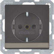 Berker - Steckdose SCHUKO-Steckdose anth/sa 47496086 m. Beschriftungsfeld