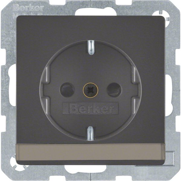 Berker - Steckdose SCHUKO-Steckdose anth/sa 47496086 m. Beschriftungsfeld