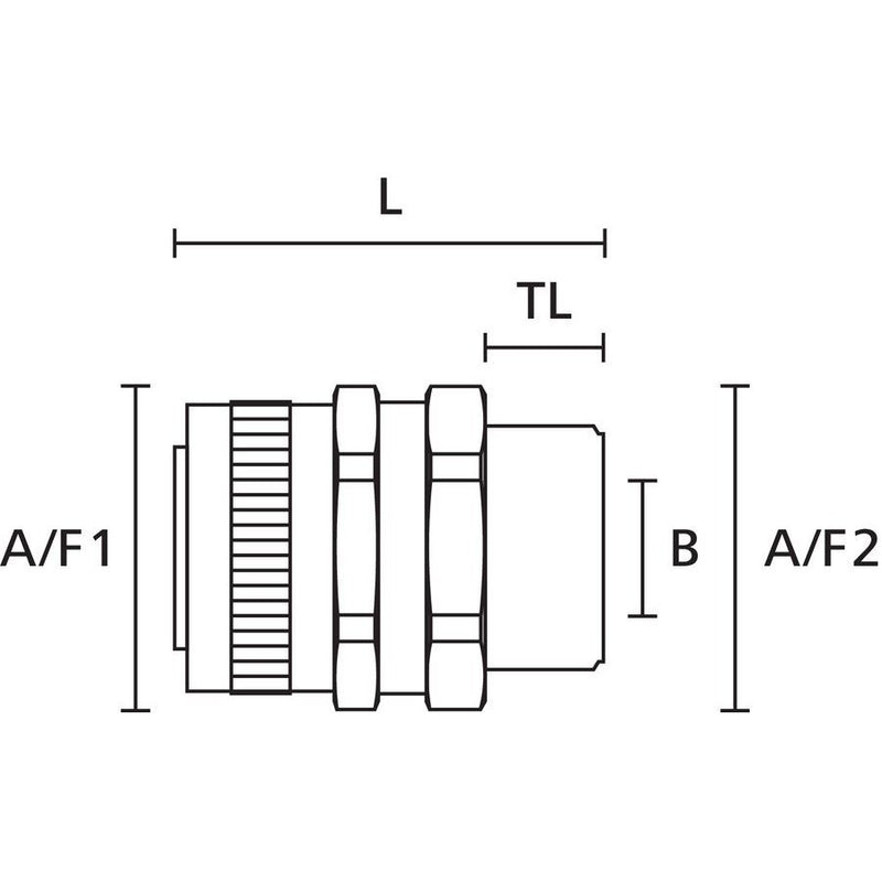 HellermannTyton - Metall-Schutzschlauch-Verschraubung Verschraubung SC32-SM-M32 si − 2 Stück