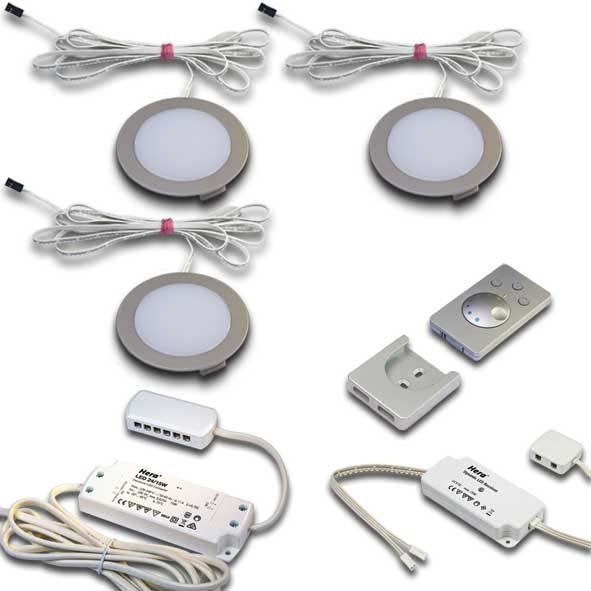 Hera - Downlight/Strahler/Flutlicht 3er Set LED-Einbauleuchte 61057230108 edelstahloptik