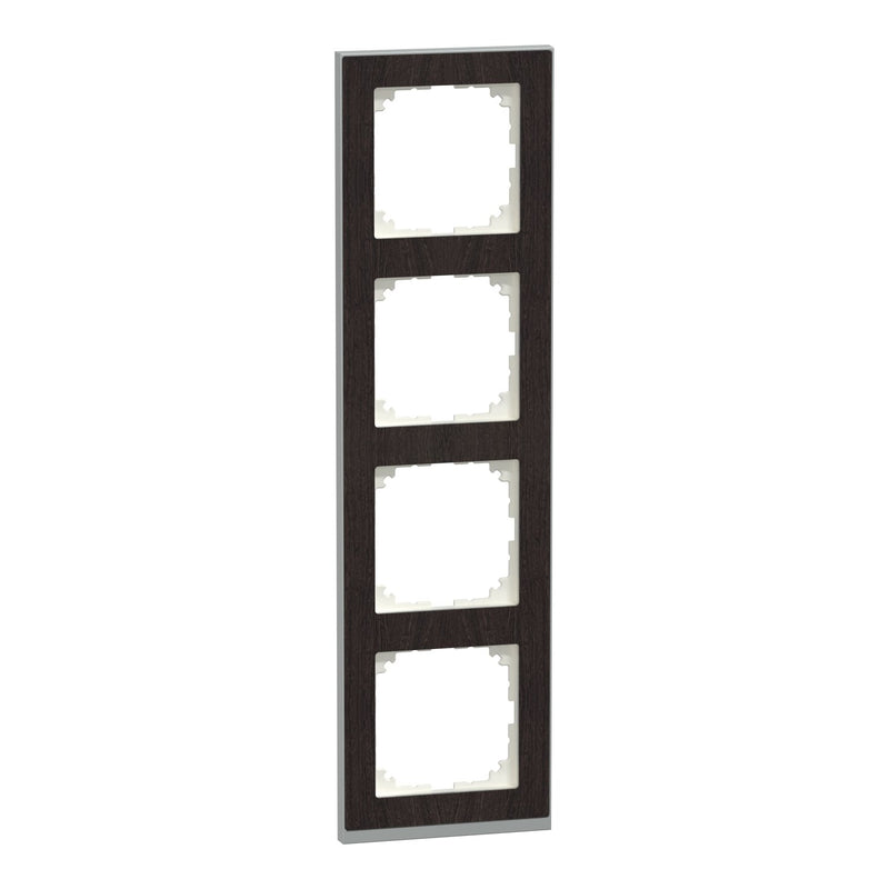 Merten - Abdeckrahmen Decor-Rahmen 4-fach MEG4040-3671 Wenge/aluminium