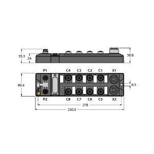 Turck - Feldbus, Dez. Peripherie Digitales Ein-/Ausgangs-Modul Feldbus-I/O-Modul TBDP-L2-8DIP-8DOP kompakt