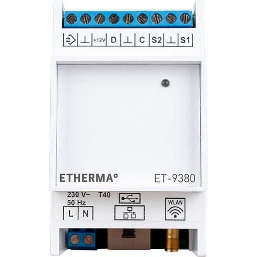 Etherma - Temperaturregler Reiheneinbau WLAN/LAN-Modul ET-9380 f.ET-9300 m.Antenne