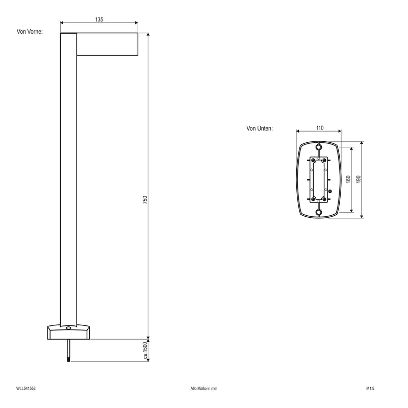 EVN Lichttechnik - Wegeleuchte LED-Wegeleuchte WLL541553 IP44