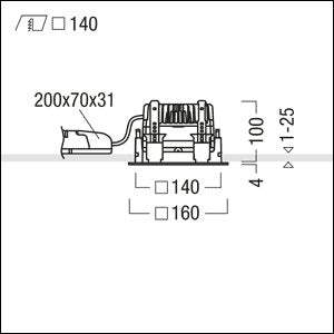 Zumtobel Group - Downlight/Strahler/Flutlicht LED-Deckeneinbauleuchte PANOS EVO #60816084 Q140H 830 LDO SM WH