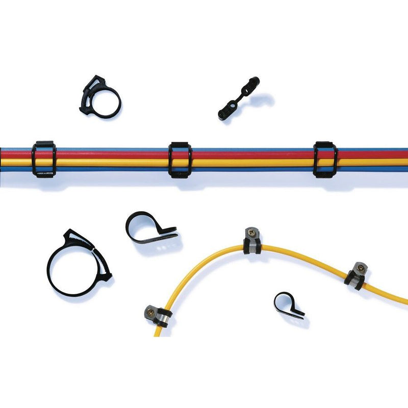 HellermannTyton - Befestigungsschelle für Kabel/Rohre Befestigungsschelle 192-10220(100) schwarz − 100 Stück