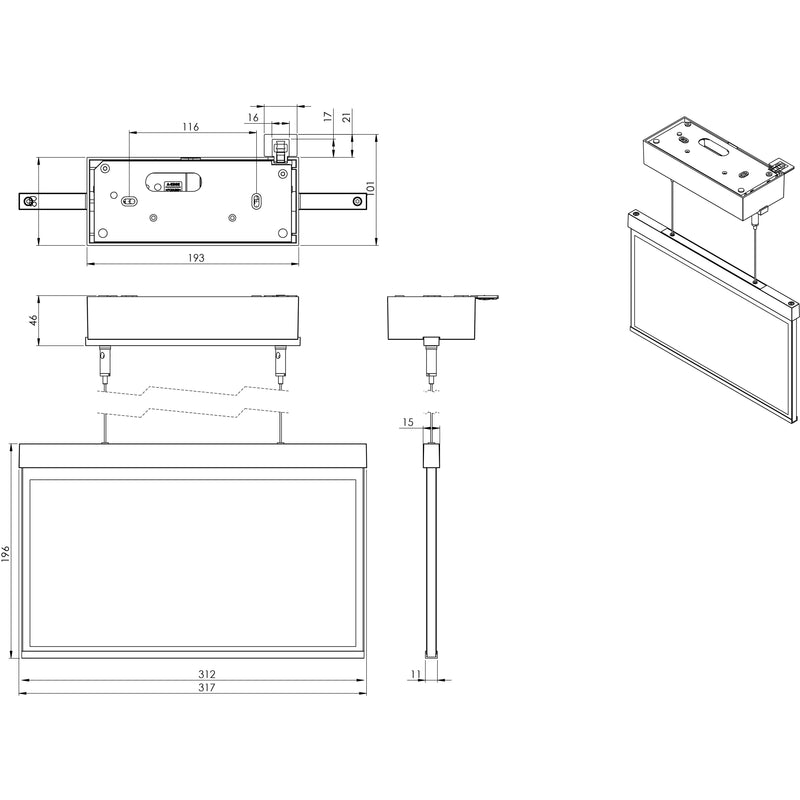 RP-Technik - Sicherheitsleuchte Rettungszeichenleuchte AXDC403WL 3h, Wireless, ws
