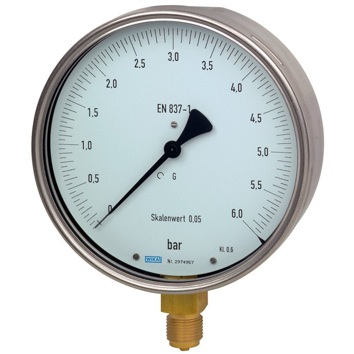 Wika Wiegand - Rohrfedermanometer Feinmessmano 312.20.160 VA 9020241 -1.+5barCl06G1/2Bunt
