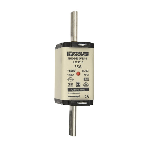Mersen - Messersicherung NH-Sicherungseinsatz SG NH2GG50V35-1 Gr.2 gG 35A/500V KM − 3 Stück