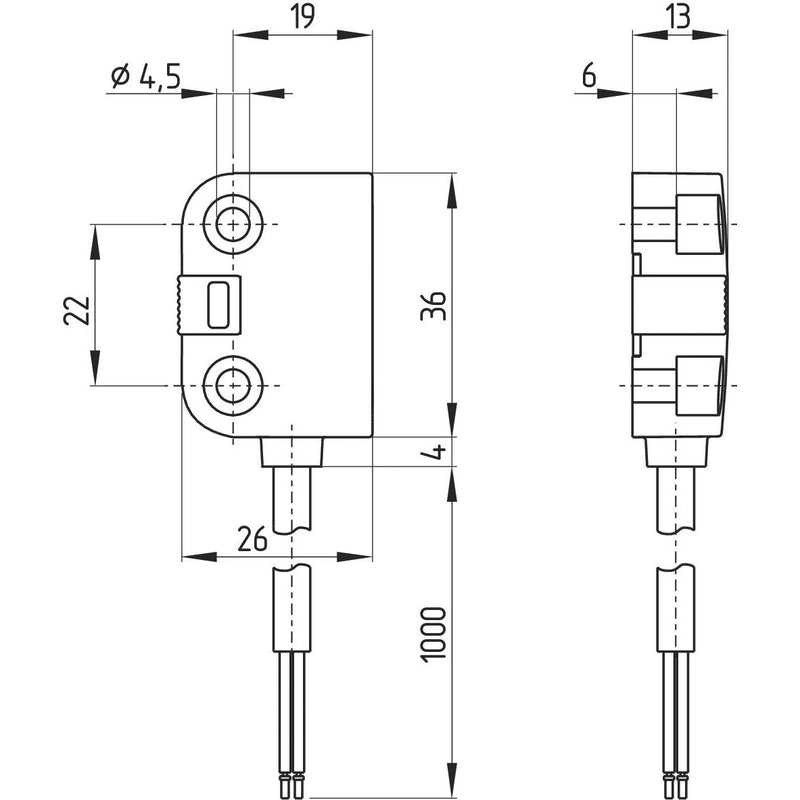 Schmersal - Positionsschalter mit getrenntem Betätiger Sicherheits-Sensor BNS 260-02Z-R