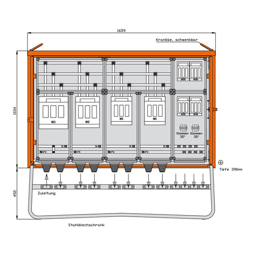 Walther Werke - Baustromverteiler Hauptverteiler WGV0090 436kVA