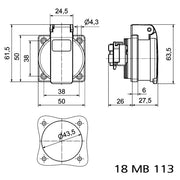 Bals Elektrotech - Schutzkontakt-Anbausteckdose Anbausteckdose 71089 − 20 Stück