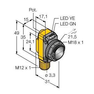 Turck - Lichttaster energetisch Opto-Sensor QS18VP6LDQ8 Lichttaster