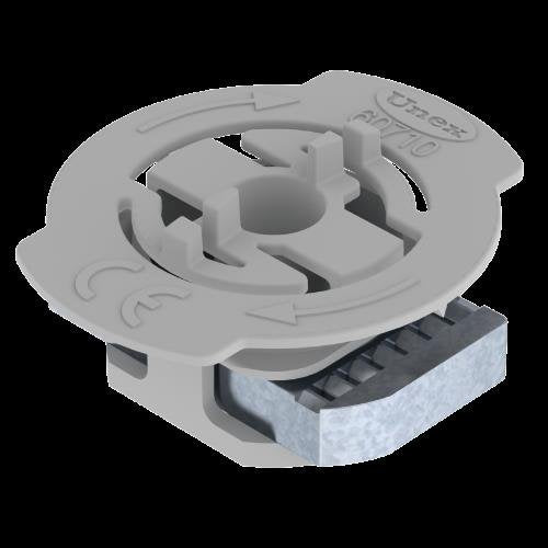 Unex - Gleitmutter mit Feder 60710-C6 grau M8 Klasse 6 − 50 Stück