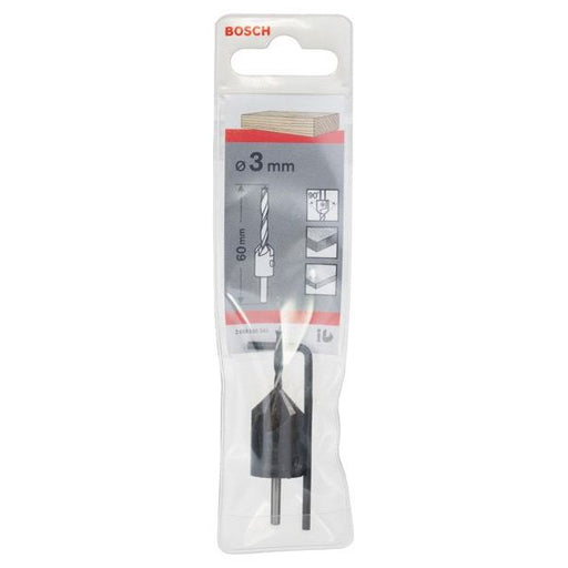 Bosch - Bohrer Holzspiralbohrer mit 2608595345 90°-Senker 3 mm 16