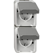 Merten - Steckdose SCHUKO-Doppel-Steckdose MEG2329-8029 lichtgrau