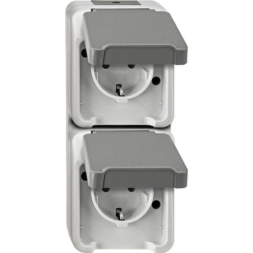 Merten - Steckdose SCHUKO-Doppel-Steckdose MEG2329-8029 lichtgrau