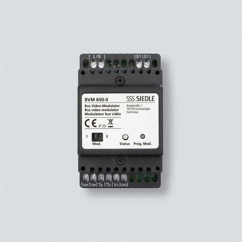 Siedle&Söhne - Zusatzgerät für Türkommunikation Bus-Video-Modulator BVM 650-0 grau