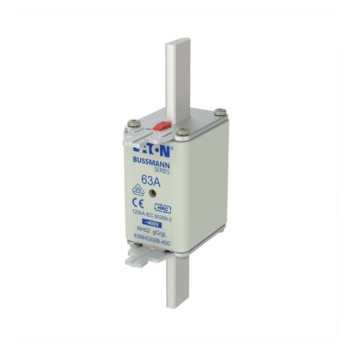 Eaton - Messersicherung Sicherungseinsatz Nieders. 63NHG02B-400 63A AC 400V 120kA − 3 Stück