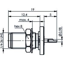 Telegärtner - Koax-Steckverbinder SMA-Einbaubuchse AU 50Ohm 100024671 mit Dichtring