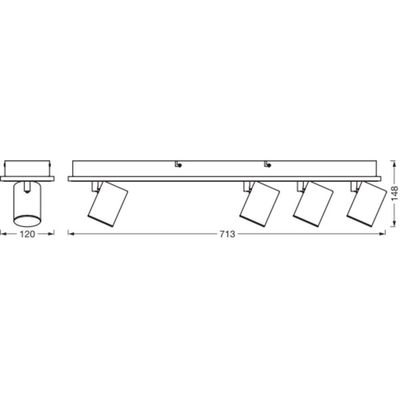 Ledvance - Decken-/Wandleuchte LED-Spotstrahler Decor #4058075833999 4 Spots, schwarz