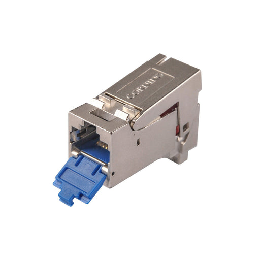 Corning - Modularer Steckverbinder Keystone xs500fx Kat6AMod. CAXXSM-00104-C012-BP u.Zusatzkabelabfang. − 24 Stück