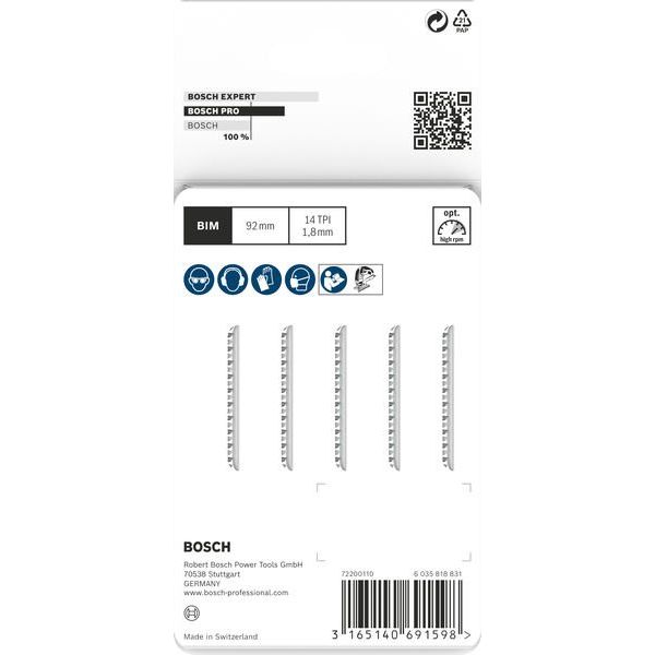 Bosch - Stichsägeblatt PRO Plastics PMMA clean 2608636781 T102BF