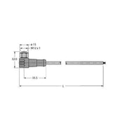 Turck - Konfektioniertes Sensor-Aktor-Kabel Feldbusleitung WKCV-FBY48BK-2.5M/5D 4-polig