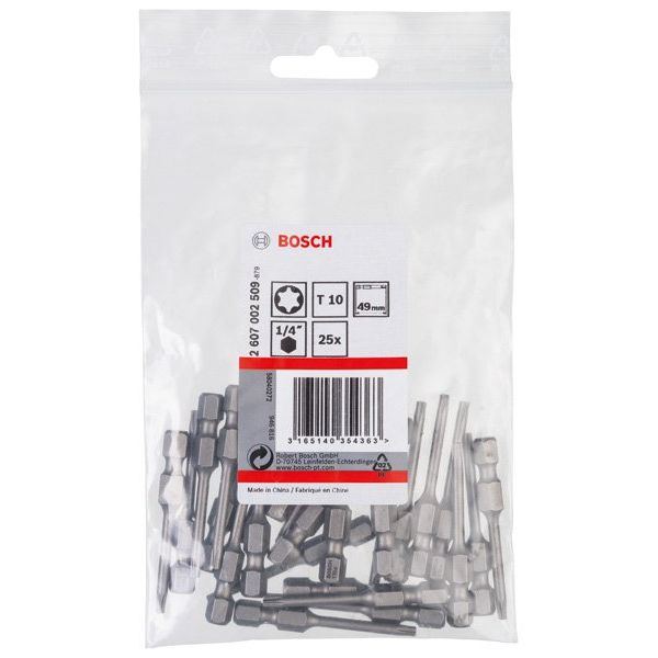 Bosch - Bit Schrauberbit Extra-Hart 2607002509 T10 49 mm 25er-Pack