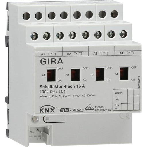 Gira - Bussystem-Schaltaktor Schaltaktor 4fach 100400 16A REG