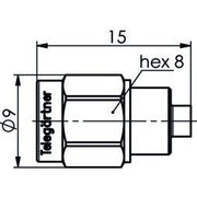 Telegärtner - Abschlusswiderstand R-SMA-Abschlusswiderstand 100024788 (M) AU,1W,23dB/6GHz