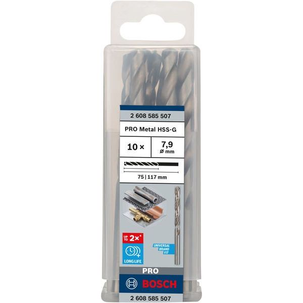 Bosch - Bohrer PRO Metal HSS-G 2608585507 Spiralbohrer 7,9 x