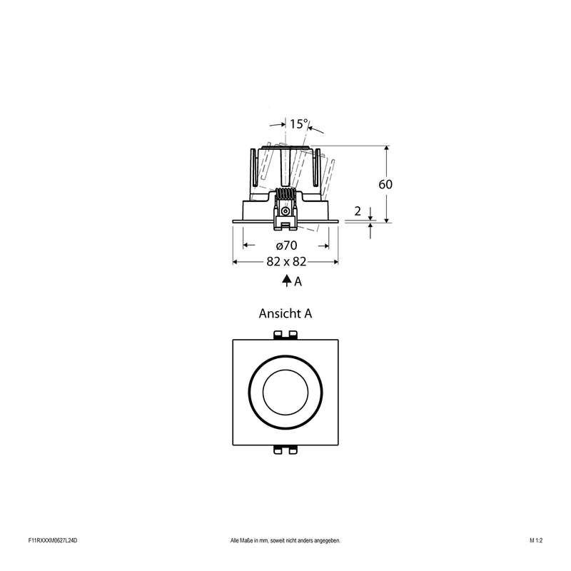 EVN Lichttechnik - Downlight/Strahler/Flutlicht LED-Einbauleuchte modular F11RXXXM0627L24D Konfigurationstype