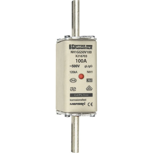 Mersen - Messersicherung NH-Sicherungseinsatz SF NH1GG50V100 Gr.1 gG 100A/500V KM