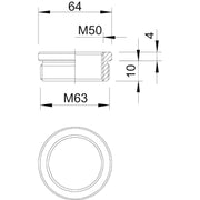 OBO Bettermann - Erweiterungs-/Reduzierring Ms-Reduktion 167 R MS M63-50 M63-M50 vernickelt − 10 Stück