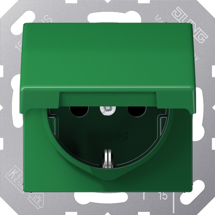 Jung - Steckdose SCHUKO-Steckdose 16 A 250V ABAS 1520 KIKL GN m.Berührungsschutz