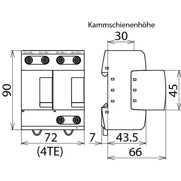 DEHN - Blitzstromableiter für Energietechnik Blitzstromableiter DSE M 2P 60 koordiniert Typ 1