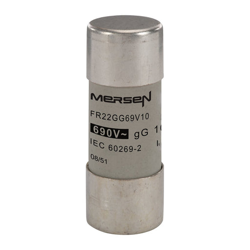 Mersen - Zylindrische Sicherung Sicherungseinsatz zylindr. FR22GG69V10 gG 22x58 10A − 10 Stück
