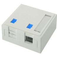 Telegärtner - Kommunikationsanschlussdose Kupfer Modul-Aufnahme 2-fach 100021372 68x64, aws − 5 Stück