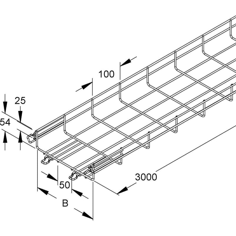 Niedax - Gitterrinne MTC 54.100 V 54x100x3000mm, CITO − 3 Meter