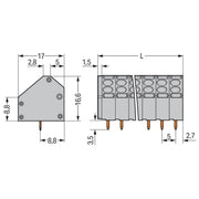 WAGO - Leiterplattenklemme 2-Leiter-Leiterplattenkle. 816-106 1,5mm² − 56 Stück