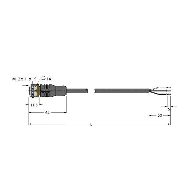 Turck - Konfektioniertes Sensor-Aktor-Kabel Aktuator- u. Sensorleitung RKC4T-25/TEL PVC