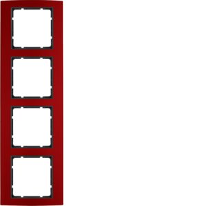 Berker - Abdeckrahmen Rahmen rt/anth 10143012 4fach