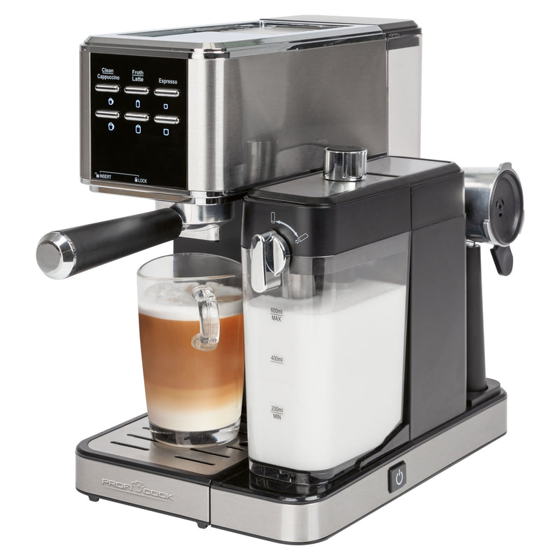 PROFICOOK - Espressoautomat Espressomaschine PC-ES/KA 1266 inox m.Milchtank