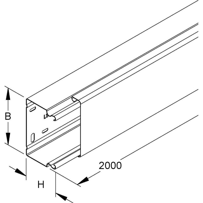 Niedax - Leitungsführungskanal LFK-Kanal LLK 60.150 R Unterteil + Deckel − 2 Meter