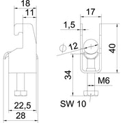 OBO Bettermann - Bügelschelle BS-U1-M-12 A4 08-12mm − 25 Stück