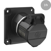 Walther Werke - CEE-Anbausteckdose (IEC 60309) CEE NEO Anbaudose FW510303SK schräg 1 6A 3P 3h − 1 Stück